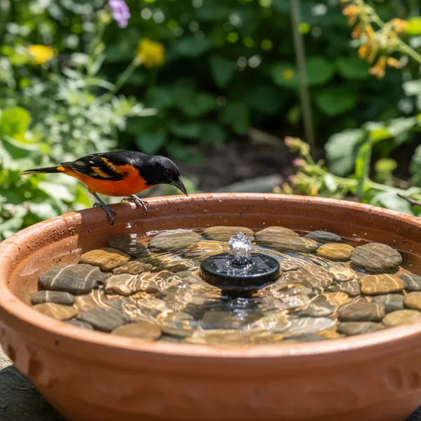 img of The Ultimate Oriole Bath: How to Build a DIY Solar Fountain