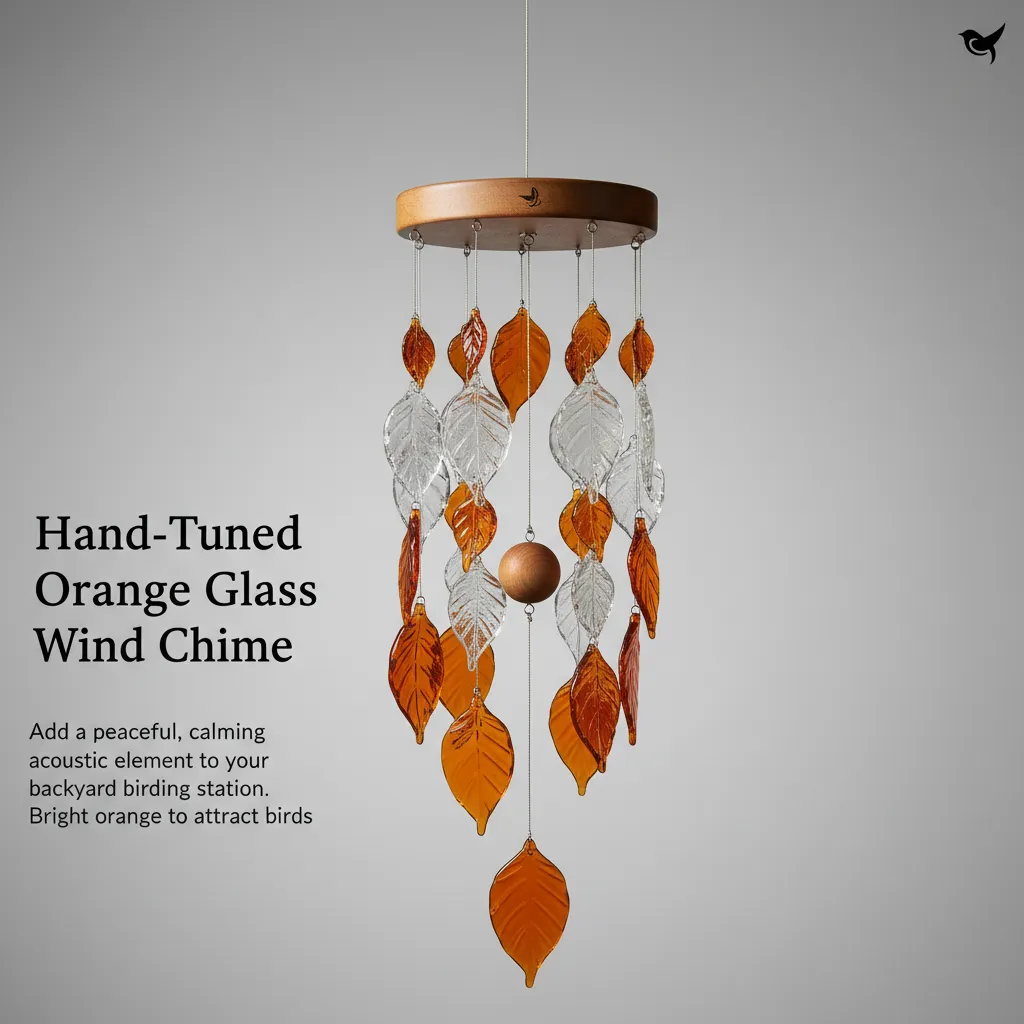 Hand-Tuned Orange Glass Wind Chime